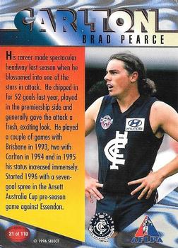1996 Select AFL Centenary Series #21 Brad Pearce Back